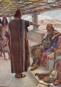 Antigo Testamento: "Tu és o homem" (litografia a cores) de Harold Copping