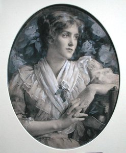 Retrato de uma Senhora (aguarela sobre papel) de Harold Copping