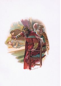 Rainha Gertrude, ilustração de Hamlet de Harold Copping