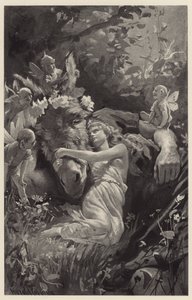 Dormir, então, disse a Rainha, e eu te enrolarei em meus braços, oh, como eu te amo! como eu amo você! de Harold Copping