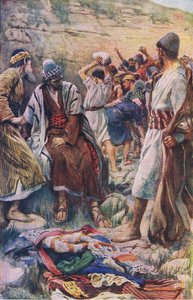 A morte de Stephen, ilustração deHarold Copping Pictures: The Crown Series, c.1920s de Harold Copping