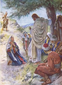 A fé de Martha, ilustração de imagens que ensinam a série de coroa, 1920 de Harold Copping