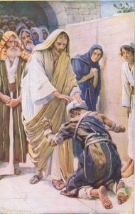 A cura do leproso, ilustração deHarold Copping Pictures: The Crown Series, c.1920s