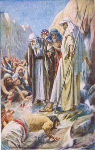 A destruição da rocha, ilustração de imagens que ensinam a série de coroa, 1920 de Harold Copping