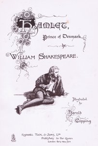 Design de página de título, ilustração de Hamlet de Harold Copping