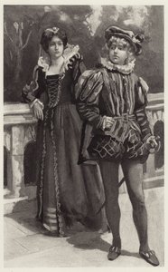 Viola se apressou de sua presença, ameaçando nunca mais vir implorar o amor de Orsinos de Harold Copping