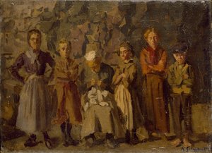 Moradores das cavernas, Dieppe, 1907 de Harold Gilman