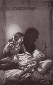 Ilustração para The Mystery Of Edwin Drood de Charles Dickens (litho) de Harold Hume Piffard