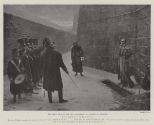 A execução do duque d&39;Enghien, agora em exposição na Royal Academy de Harold Hume Piffard