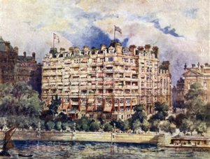 A frente do rio do Hotel Savoy em 1889