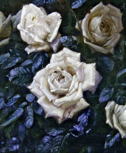 White Roses (óleo sobre tela) de Harold Oakley