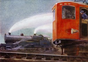 Locomotivas a vapor e elétricas nas ferrovias da Grã-Bretanha (lito colorido)