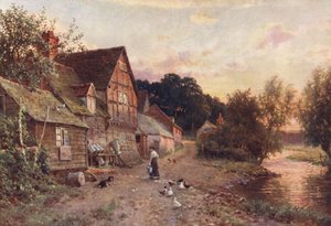A Dairy Farm, Farnham (litografia a cores) de Harold Sutton Palmer