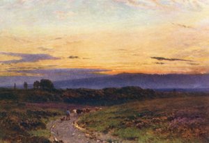 Uma véspera de verão, Milford Common (litografia a cores) de Harold Sutton Palmer