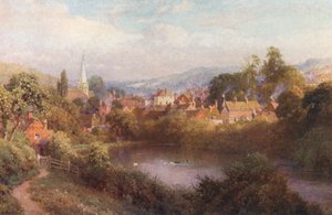 Godalming, A Bit of the Old Town (litografia a cores) de Harold Sutton Palmer