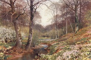 Spring Blossoms, perto de Dorking (litografia a cores)