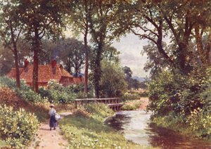 The Bourne, Chobham (litografia a cores) de Harold Sutton Palmer