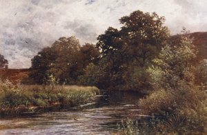 O rio Wey em Hankley Common, perto de Tilford (litografia a cores) de Harold Sutton Palmer
