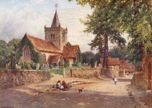 Igreja de Witley (litografia a cores) de Harold Sutton Palmer