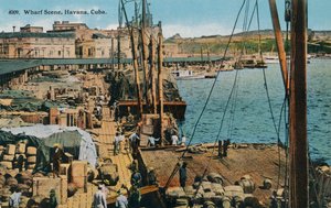 Cena do cais, Havana, Cuba, 1910 de Harris Bros and Co