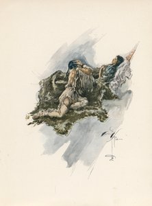 Canção de Hiawatha de Longfellow (litografia a cores)