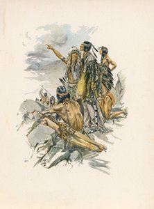 Canção de Hiawatha de Longfellow (litografia a cores) de Harrison Fisher
