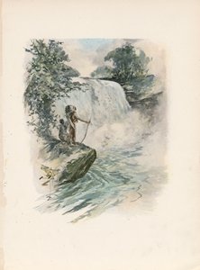 Canção de Hiawatha de Longfellow (litografia a cores) de Harrison Fisher