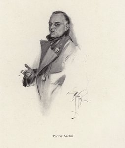 Retrato de um homem fumando um cigarro (litho) de Harrison Fisher