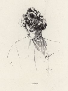 Retrato de uma mulher (litho) de Harrison Fisher