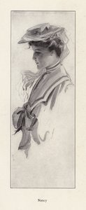 Retrato de uma mulher chamada Nancy (litho) de Harrison Fisher