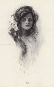 Retrato de uma jovem chamada Peggy (litho) de Harrison Fisher