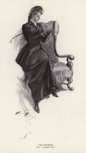 A personagem Lady Bazelhurst do romance, Cowardice Court, de George Barr McCutcheon (litho) de Harrison Fisher
