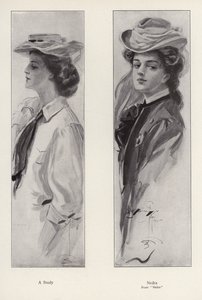 A personagem Nedra do romance Nedra, de George Barr McCutcheon (litho) de Harrison Fisher