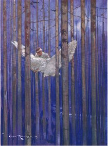 A coruja e Gilbert tiveram passeios esplêndidos ao luar (de The Forest Foundling) (cor litho)