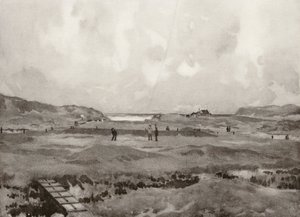 Campos de golfe: Bude, o buraco "Nursery Maid" (litografia)