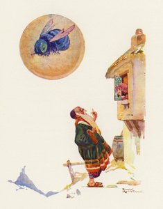O Dragão na Lua (lito colorido)