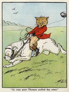 "Em vão, o pobre Thomas puxou as rédeas" (cor litho)