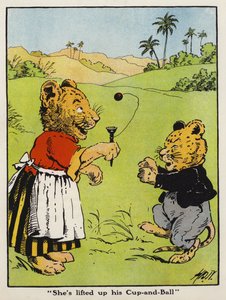 "Ela levantou-lhe a Taça e Bola" (cor litho) de Harry B Neilson