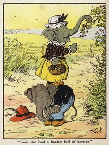 "Logo ela tinha uma cesta cheia de bagas" (cor litho) de Harry B Neilson