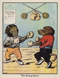 O jogo de boxe (cor litho) de Harry B Neilson