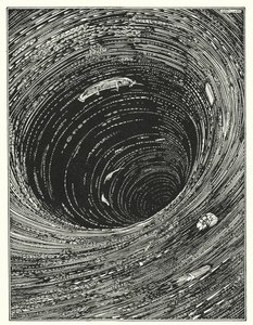 Edgar Allan Poe: Descida ao Maelstrom (litografia) de Harry Clarke
