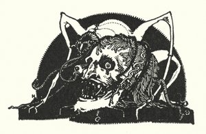 Edgar Allan Poe: Motivo de desenho (litografia) de Harry Clarke