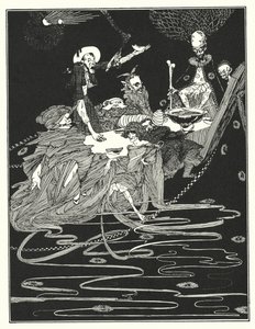 Edgar Allan Poe: Rei Peste (litografia) de Harry Clarke