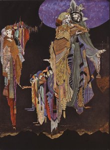 Edgard Allan Poe: O Colóquio de Monos e Una (litografia a cores) de Harry Clarke