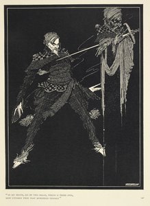 "Na minha morte, vede por esta imagem, que é vossa, como mil pessoas se assassinaram". O duplo do narrador, em "William Wilson", The Gift (1839). de Harry Clarke