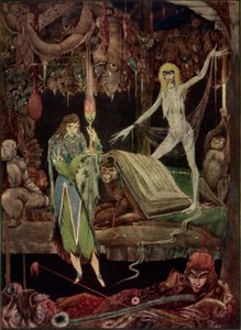 "Methinks, a Million Fools in Choir / are Raving and Will Never Tire", ilustração de Faust de Goethe, traduzido por John Anster de Harry Clarke
