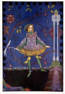 No túmulo do pai da princesa cresceu então um rosa-bush - O porco-espinho "A Princesa e o Porqueiro" - em "Contos de Fadas" de Hans Christian Andersen, doente. por Harry Clarke de Harry Clarke