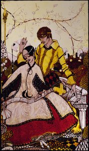 Sete dias de cão deixamos passar, nomeando Rainhas em Glenmacnass Ilustração de Harry Clarke de &39;Queens&39; por JM Synge de Harry Clarke