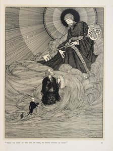 O violinista de Dooney. "Quando chegarmos ao fim dos tempos,
 "e o Pedro sentado no seu lugar" de Harry Clarke