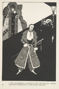 As Galochas da Fortuna. "Deve ser um Museu de Arte", pensa ele, "onde se esqueceram de tirar o letreiro". de Harry Clarke